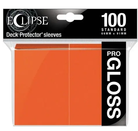 Endast ett fåtal kvar | UP - Standard Sleeves - Gloss Eclipse - Pumpkin Orange (100 Sleeves)