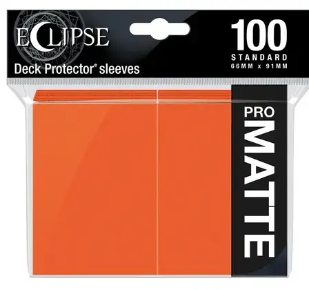 Eclipse Matte Standard Sleeves Pumpkin Orange (100 Sleeves) - Expressfrakt