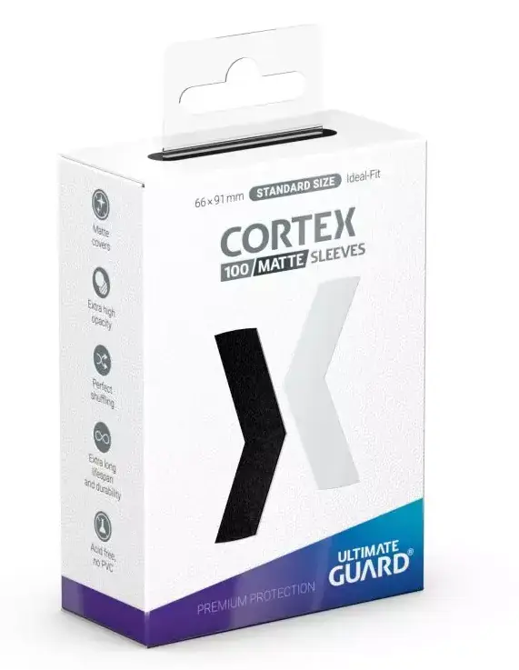 Ultimate Guard Cortex Sleeves Standard Size Matte Black 100 Ultimate Guard - Rea