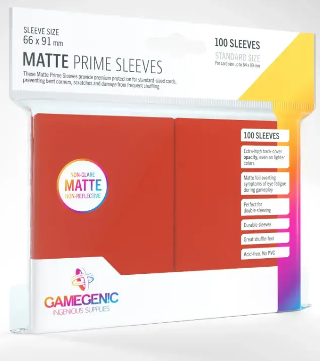 Gamegenic Matte Prime Sleeves Red | Nytt lägre pris