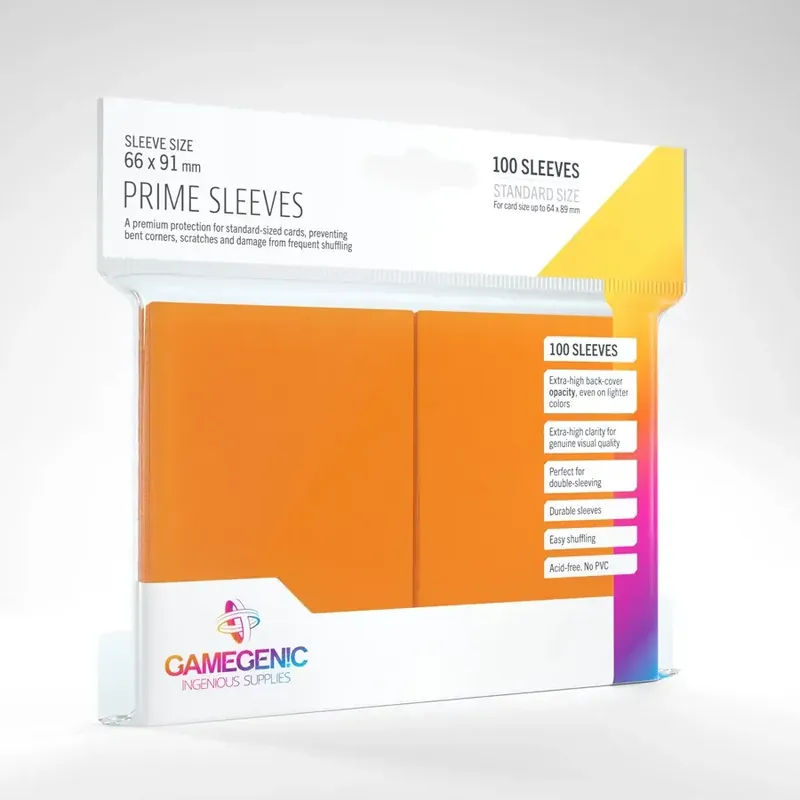 Gamegenic - Prime Sleeves Orange (100 Sleeves) | Riktigt fynd