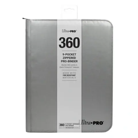 UP 9-Pocket Zippered PRO-Binder - Silver with Fire resistant material | Deal