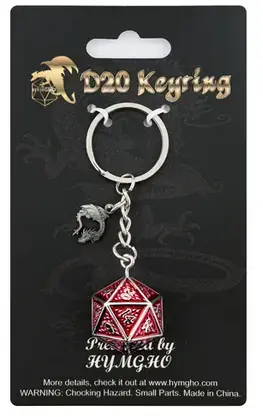 D20 Keychain - Dragon charm Behemoth Blood on Gun Metal - Köp nu