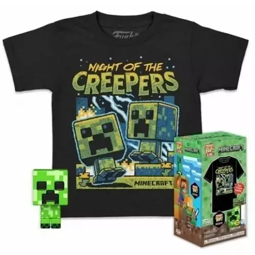 Specialerbjudande | Leksakshallen - Funko Pocket Pop! Tee (Child) Minecraft - Blue Creeper Vinyl Figure and T Shirt (S)