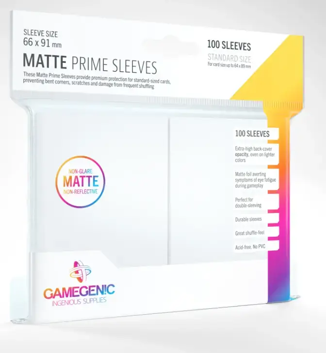 Gamegenic Matte Prime Sleeves White 100 Sleeves Gamegenic - Nyhet i webbutiken