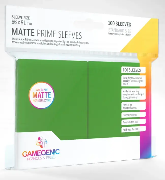 Gamegenic - Matte Prime Sleeves Green (100 Sleeves) | Precis tillagt