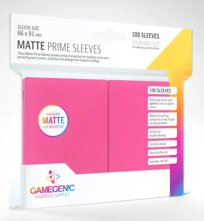 Kundernas favorit | Gamegenic Matte Prime Sleeves Pink 100 Sleeves Gamegenic