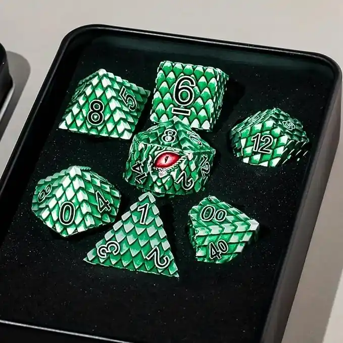 Bara idag | A Role Playing Dice Set Metallic - Dragon Scale Green