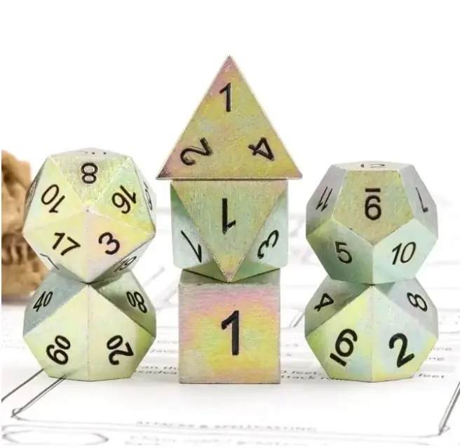 Kampanj | A Role Playing Dice Set Metallic - Metal - Svart Font