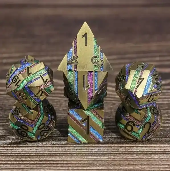 Endast idag | A Role Playing Dice Set Metallic - Gold Rainbow