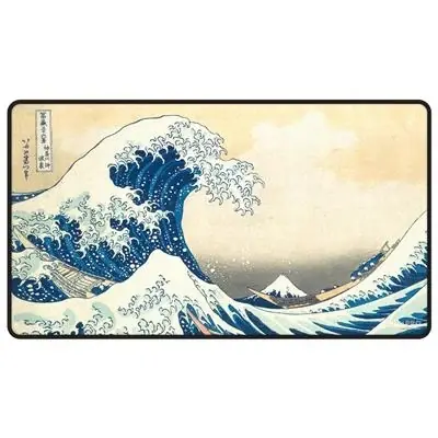 The Great Wave off Kanagawa Black Stitched Playmat - Fyndpris