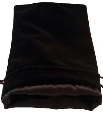 Black Velvet Dice Bag with Black Satin Lining - Passa på nu