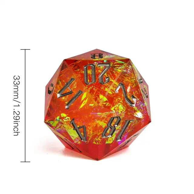 Titan D20 Orange Glitter (33mm) | Nyhet i sortimentet