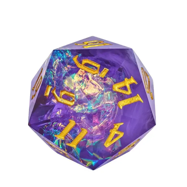 Fyndpris | Titan D20 Purple Glitter (33mm) ( Gold Font )