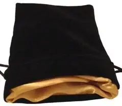 Dice Bags Black Velvet Dice Bag with Gold Satin Lining 4x6 | Spara mer