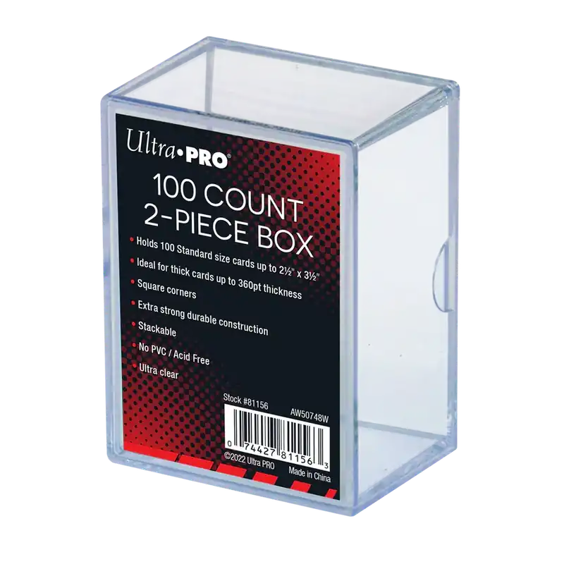 2-Piece 100 Count Clear Card Storage Box - Fyndpris