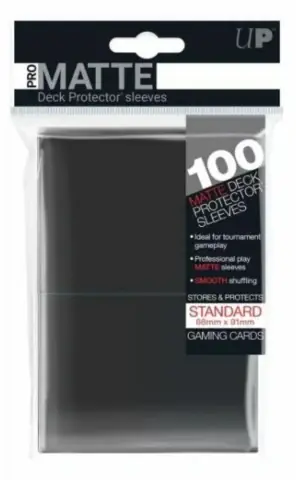 Up Standard Deck Protector Pro Matte Black 100 Sleeves - Outlet