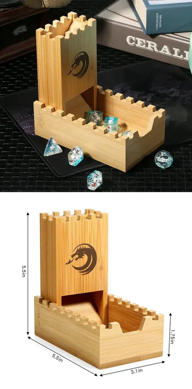 Wooden Dice Tower - Sänkt pris