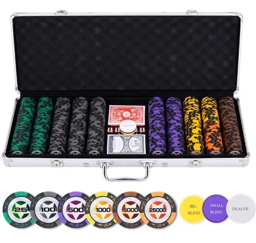 Toppsäljare | Pokerset i metallväska, high stake 500 marker (14 grams)
