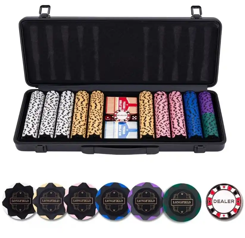 Pokerset i svart metallväska, 500 marker utan valör(14 grams) - Kundernas favorit