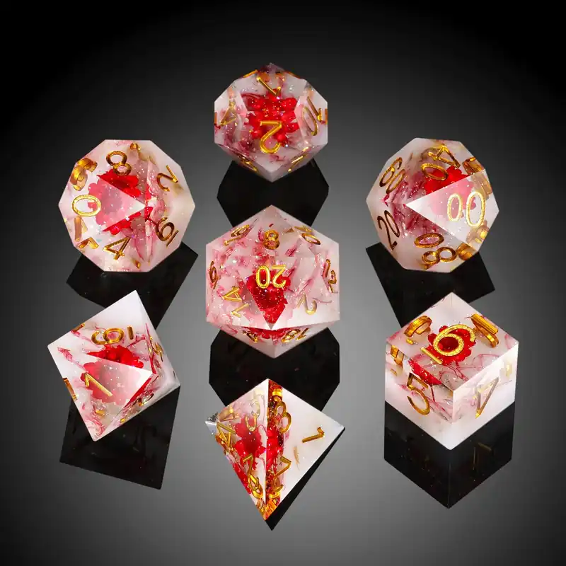 Fyndpris | A Role Playing Dice Set Red Flower