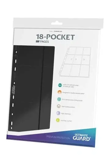 Ultimate Guard 18-Pocket Pages Side-Loading (10) - Black | Prisnedsättning