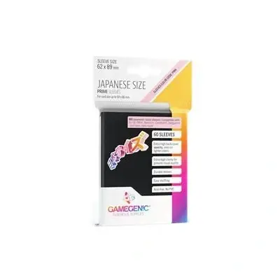 Gamegenic Prime Japanese Sized Sleeves Black 60 Sleeves Gamegenic | Ny produkt