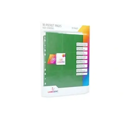 Nytt i sortimentet - Gamegenic - Sideloading 18-Pocket Pages 10 pcs pack Green