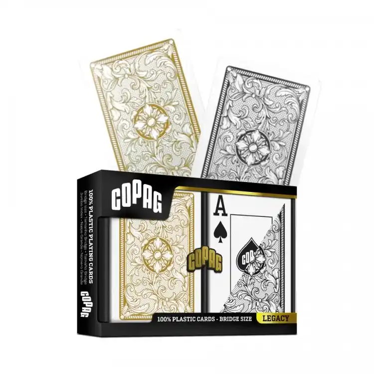 Copag Legacy Bridge Size Jumbo Index Playing Cards Double Deck (black and gold) | Nedsatt pris