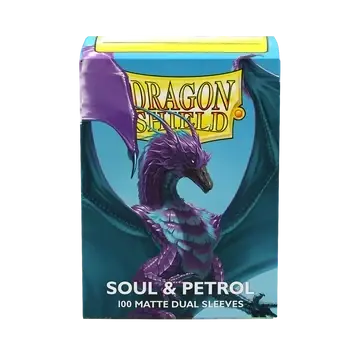 Beställ online | Dragon Shield Sleeves - Standard size - Matte Dual - Soul & Petrol (100 Sleeves)