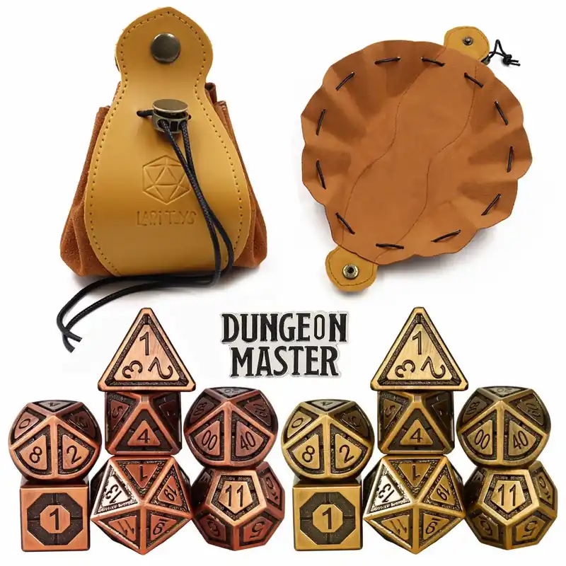 Metal Dice Essential Kit 2 Sets/14 Pieces Dice Tray Included | Lågt pris