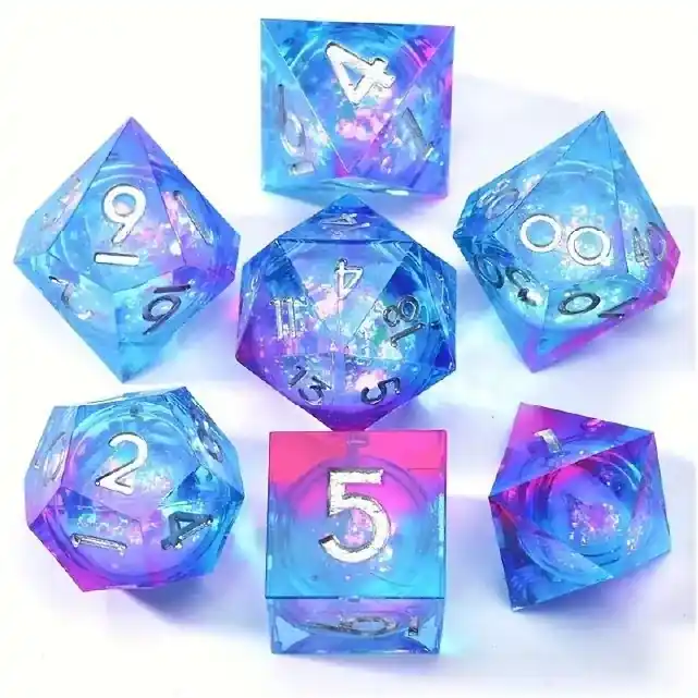 Fairy Fire Liquid Core Liquid Core Sharp-Edge Dice Set (7) | Specialpris