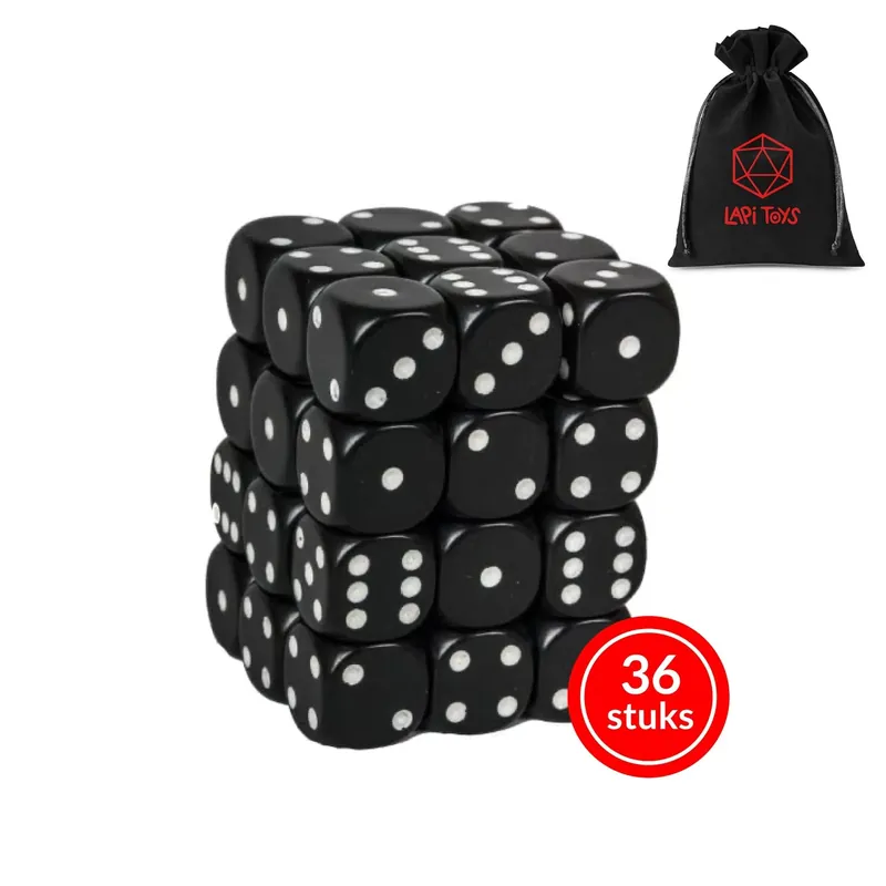 D6 Dice Set Black (36) | Dagens erbjudande