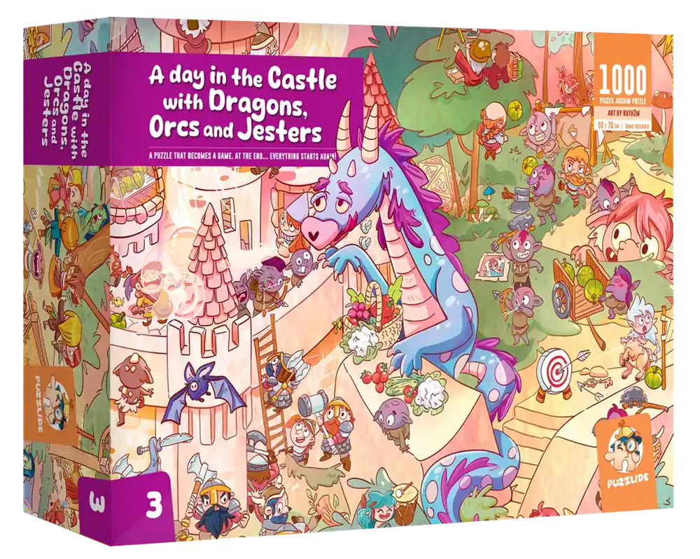 A Day In The Castle With Dragons Orcs Jesters Puzzle - Under begränsad tid