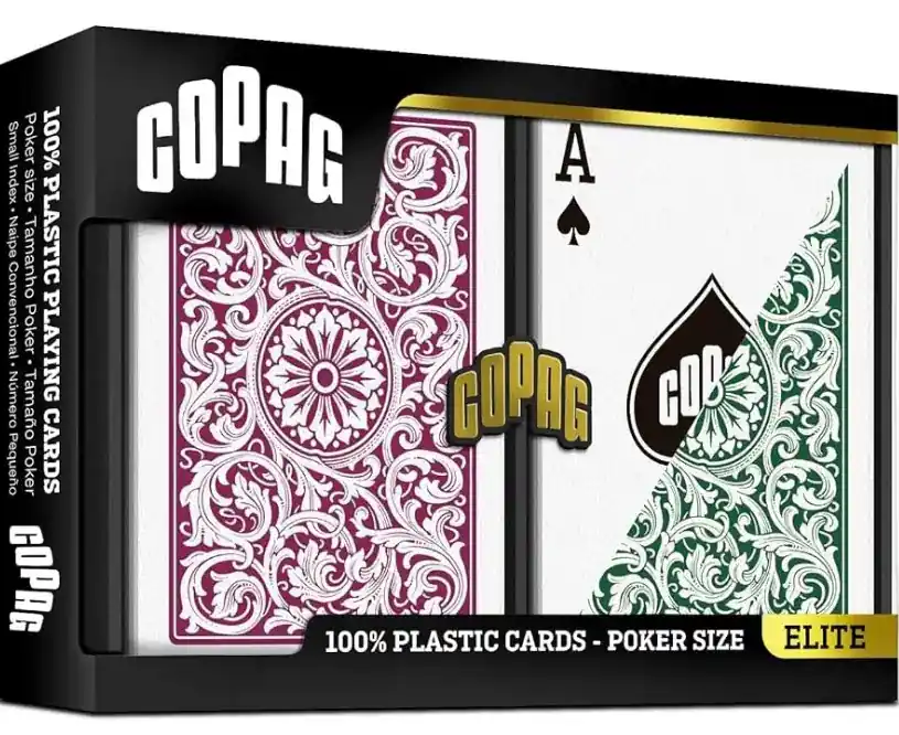 Kanonerbjudande - 1546 Elite Poker size - Regular index playing cards double deck Burgundy/Green
