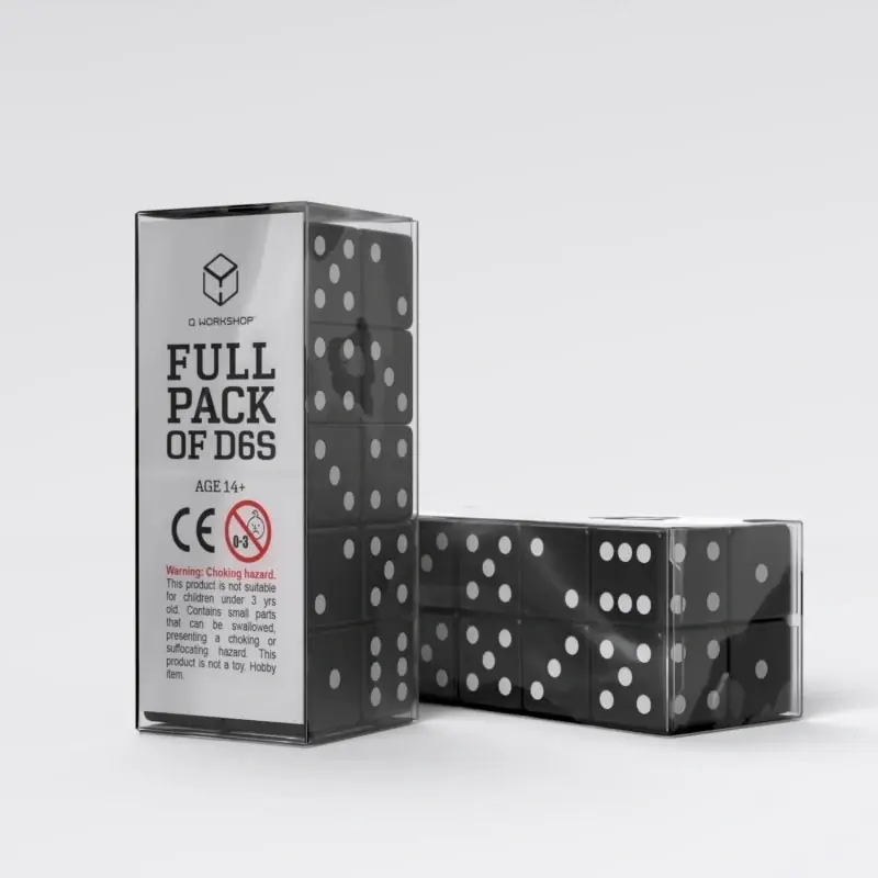 Full Pack of D6s Black & White (20) | Enkel beställning