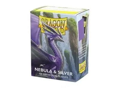 Begränsat lager | Dragon Shield Sleeves Standard Size Matte Dual Nebula Silver 100 Sleeves Dragon Shield