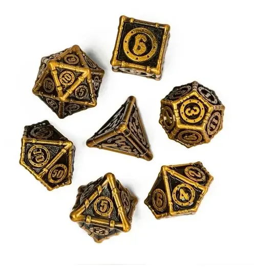 Beställ online - A Role Playing Dice Set Metallic - Steam Punk Gold