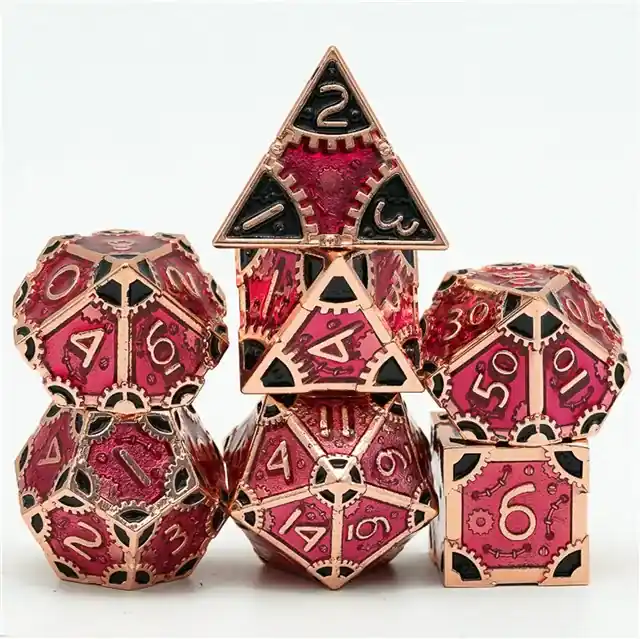 A Role Playing Dice Set Metallic - Steampunk Red/Black | Favorit
