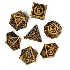 A Role Playing Dice Set Metallic - Steampunk Gold - Dagens erbjudande