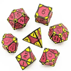 A Role Playing Dice Set Metallic - Steampunk Guld/Rosa - Bästa pris