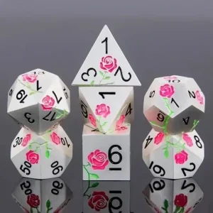 A Role Playing Dice Set Metallic - Pink Rose | Nytt lägre pris