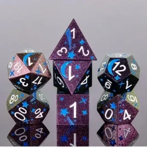 A Role Playing Dice Set Metallic - Blue Comet | Riktigt fynd