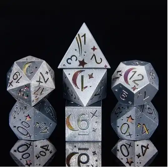 Lägg i varukorg - A Role Playing Dice Set Metallic - Rainbow Comet
