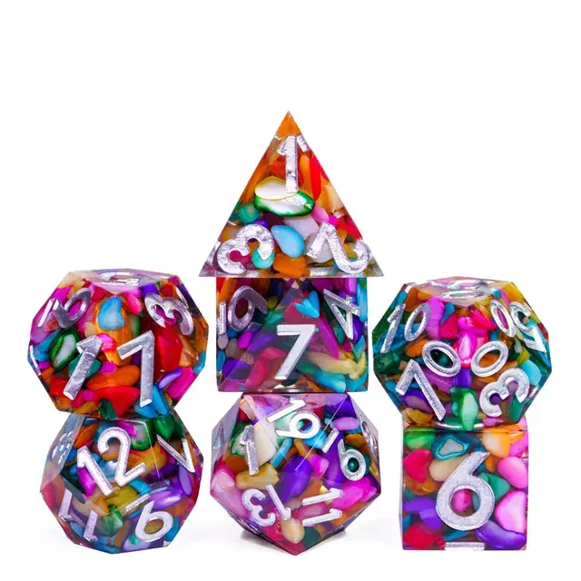 A Role Playing Dice Set Colorful Shell Dice - Slutrea
