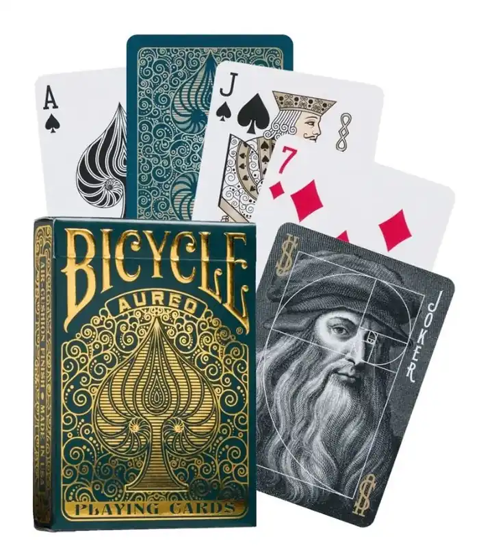 Endast denna vecka | Bicycle Aureo green Playing Cards
