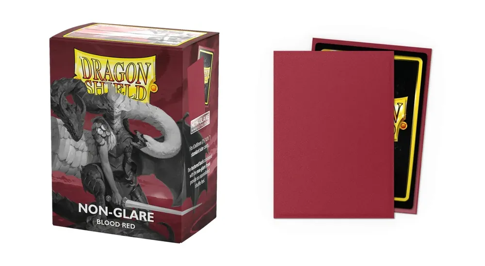 Nytt hos oss | Dragon Shield Matte Non Glare Sleeves Blood Red 100 Sleeves Dragon Shield
