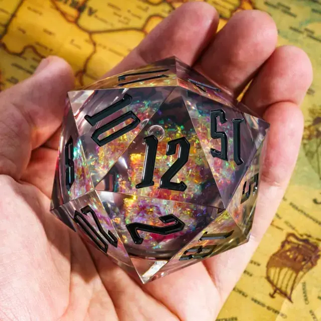 Gratis retur - Liquid Core D20 Red Glitter (55mm)