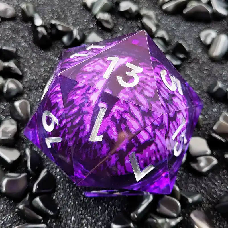 D20 Emerald Eye (33mm) - Purple/Eye | Finns i lager