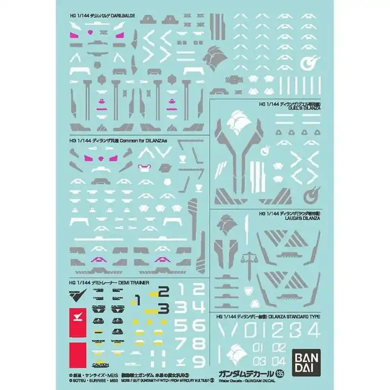 Nytt i webbutiken | Gundam Decal 135 Witch from Merc Multi 3